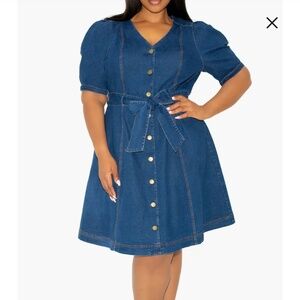 Buxom Couture fall denim dress ADORABLE 3x plus